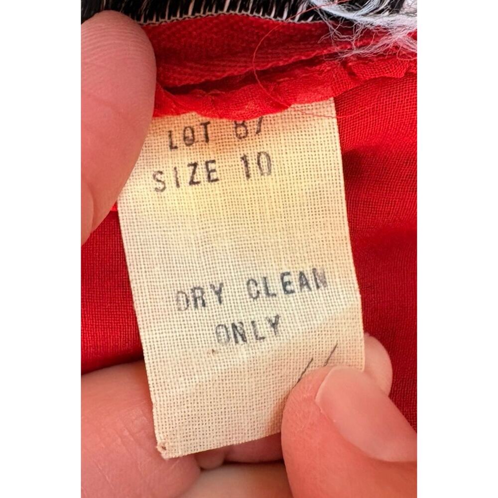 Vintage Rona New York Women’s Long Sleeve Midi Dress Size 10 Red T6 - Picture 5 of 9